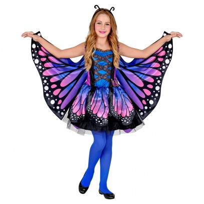 Schmetterling Kostüm für Mädchen violett-blau