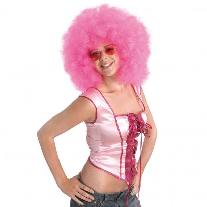 Mega Afro Perücke pink