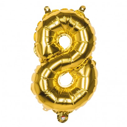 Zahlen Folienballon 8 gold 36cm