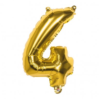 Zahlen Folienballon 4 gold 36cm