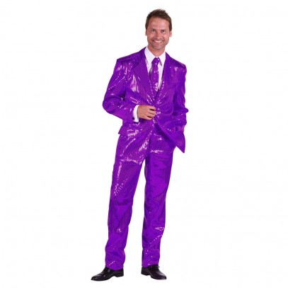 Party Pailletten-Anzug für Herren violett Deluxe