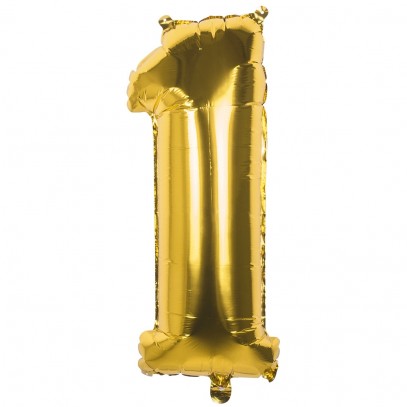 Zahlen Folienballon 1 gold 36cm