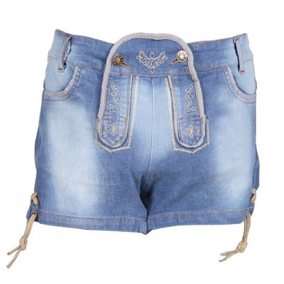 Jeans-Shorts im Trachtenstil für Damen