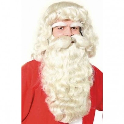 Weihnachtsmann Perücken-Set mit Bart und Augenbrauen Deluxe