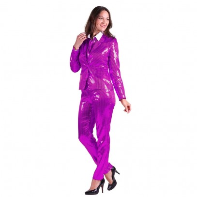 Party Pailletten-Anzug für Damen violett Deluxe