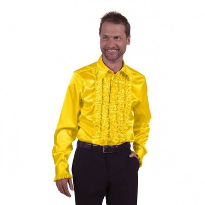 Schlager Rüschenhemd gelb Deluxe