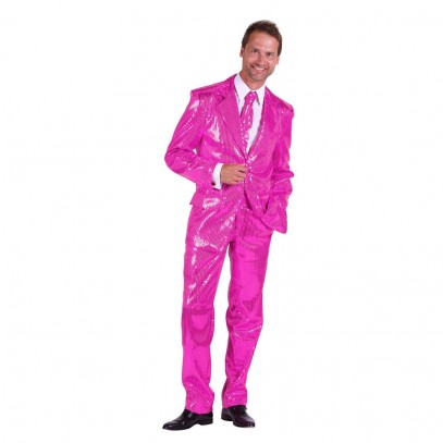Party Pailletten-Anzug für Herren pink Deluxe