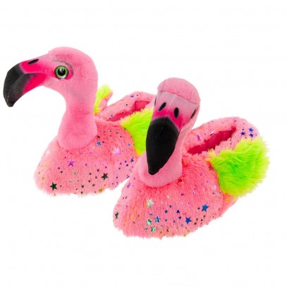 Flamingo Plüsch Hausschuhe