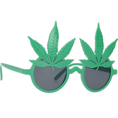 Witzige Glitzer Cannabis Brille
