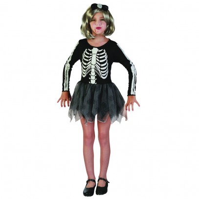 Skelett Mädchen Halloween Kinderkostüm