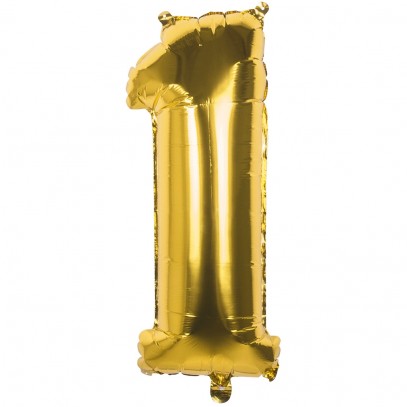 Zahlen Folienballon 1 gold 86cm