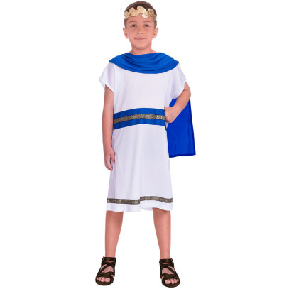 Antikes Cesar Kostüm für Jungen blau
