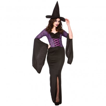 Charmante Gothic Hexe Kostüm schwarz-violett