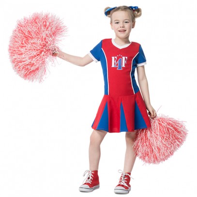Cheerleader Girle Mädchenkostüm rot-blau 1