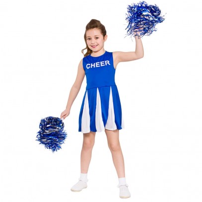 Chloe High School Cheerleader Kinderkostüm blau