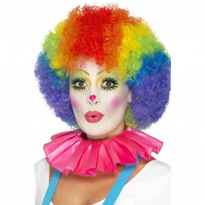 Clown-Halskrause pink für Erwachsene