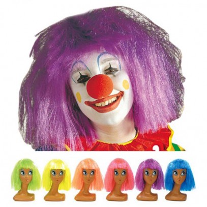 Bunte Clown Perücke für Damen in verschiedenen Farben