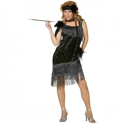 Coco Flapper Lady Charleston Kostüm schwarz