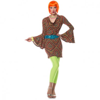 Colorful Hippie Kostüm rot-bunt 1