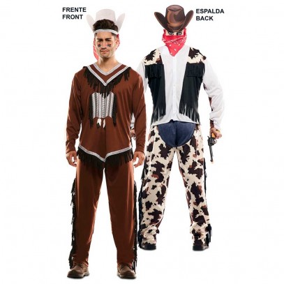 Cowboy und Indianer Doppel Wendekostüm