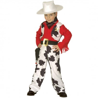 Rotes Cowboy Kostüm 4-teilig für Jungen