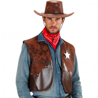 Cowboyweste mit Sheriffstern für Herren 1