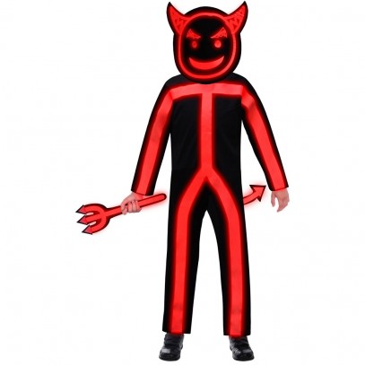 Nachtleuchtendes Teufel Kostüm für Kinder