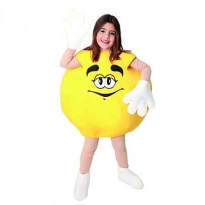 Schokolinsen Kostüm für Kinder gelb