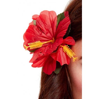 Hawaiianische Blumen Haarspange rot