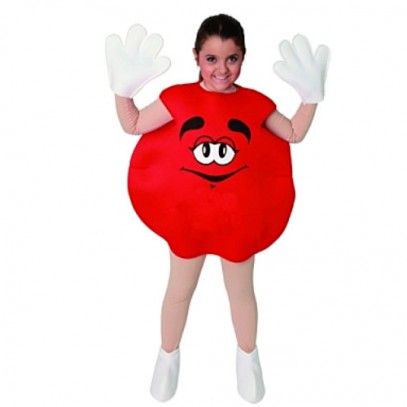 Schokolinsen Kostüm für Kinder rot