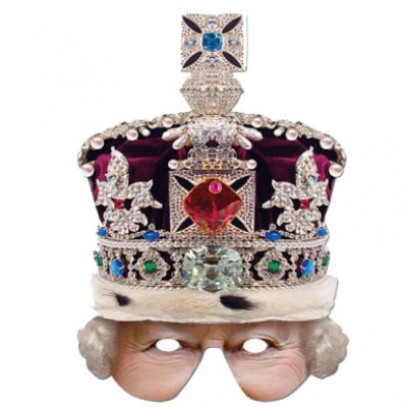 Gekrönte Queen Pappmaske