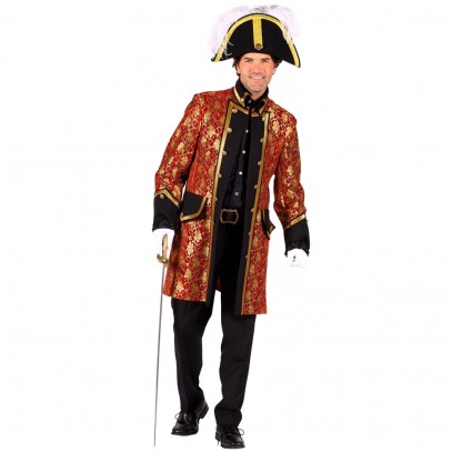 Venezianische Barock Piraten Jacke für Herren rot