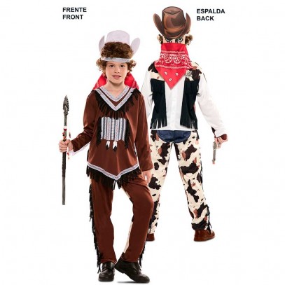 Cowboy und Indianer Wendekostüm für Kinder