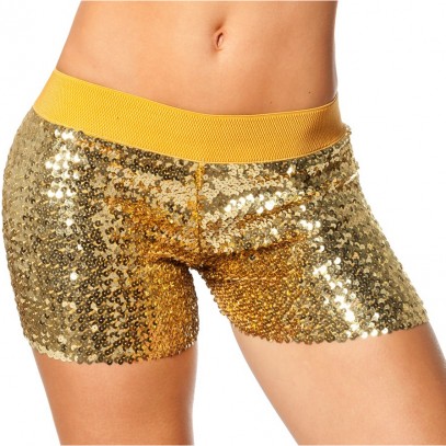 Disco Pailletten-Hotpants gold 