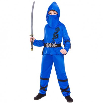 Dragon Power Ninja Kinderkostüm blau