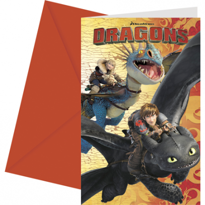 Dragons Einladungskarten 6 Stück