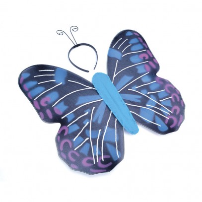 Schmetterlings Set Flügel und Haarreif blau