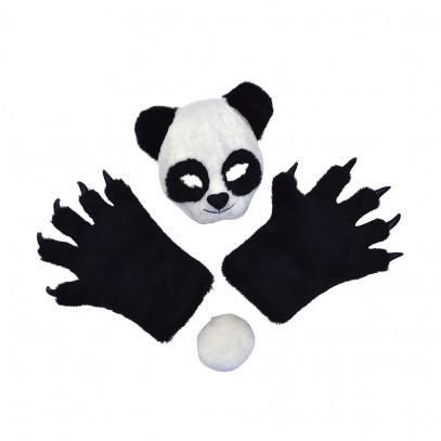 Panda Maske mit Handschuhen im Set