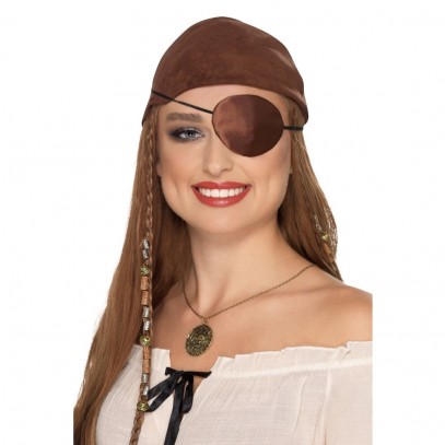 Piraten Augenklappe braun Deluxe