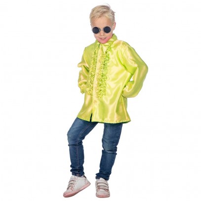 Rüschenhemd Deluxe für Kinder neon-gelb