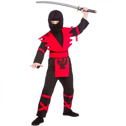 Elite Ninja Krieger Kinderkostüm rot
