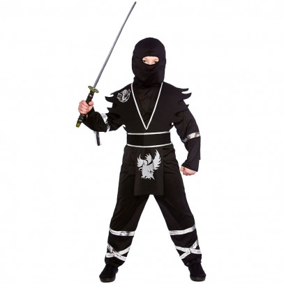 Elite Ninja Krieger Kinderkostüm schwarz