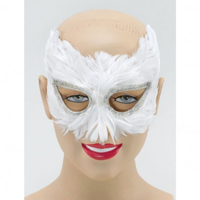 Weiße Feder Augenmaske