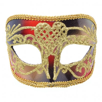 Venezia Maske rot-gold für Herren