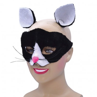Plüsch Katzen Maske mit Ohren