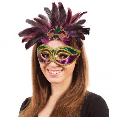 Maskerada Carnivale violett-grün