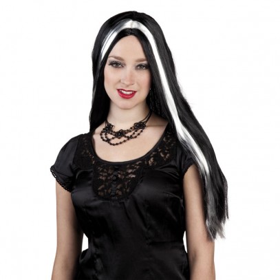 Esmeralda Halloween Perücke schwarz-weiß 