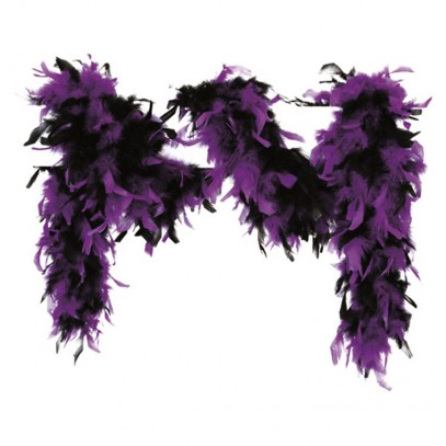 Federschal Federboa violett-schwarz 180cm