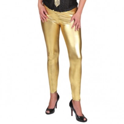 Glanz Leggings gold-metallic