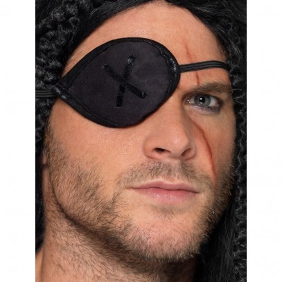 Piraten Augenklappe schwarz mit Kreuz